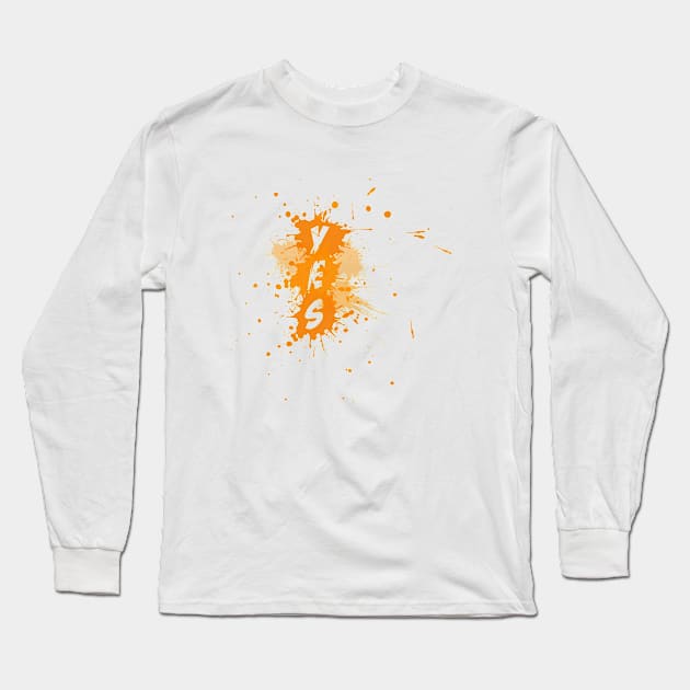 YES Splash | Version Orange Long Sleeve T-Shirt by Kinitro